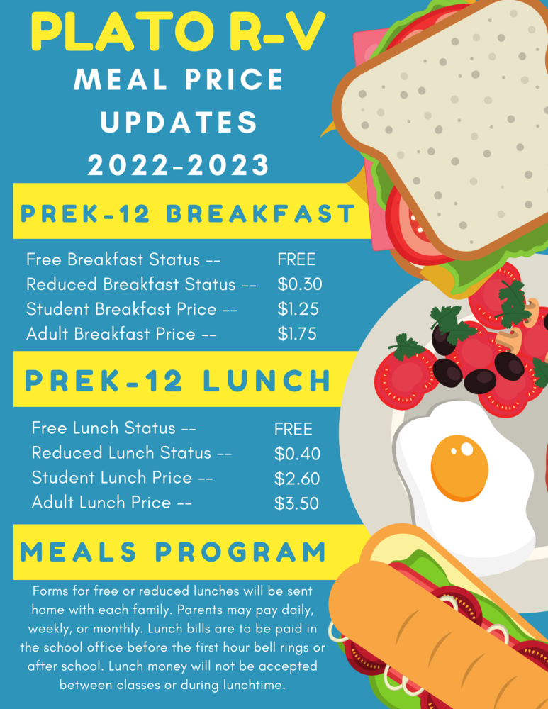 2022-23 School meal prices